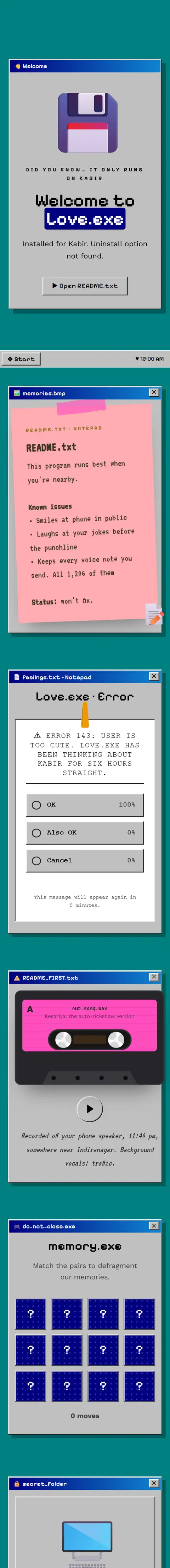 Love.exe, a just because website