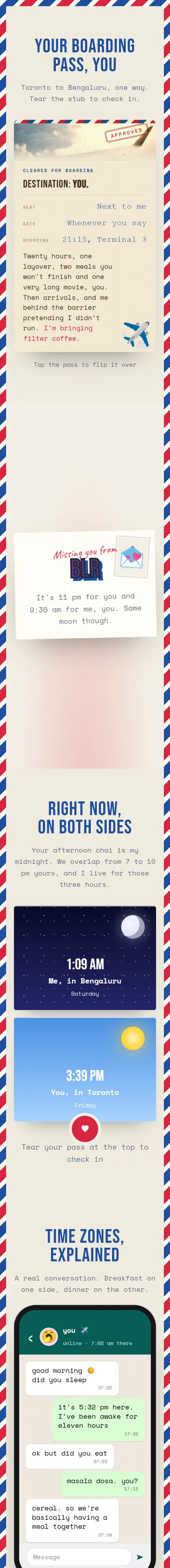 Miles Apart, a long distance website