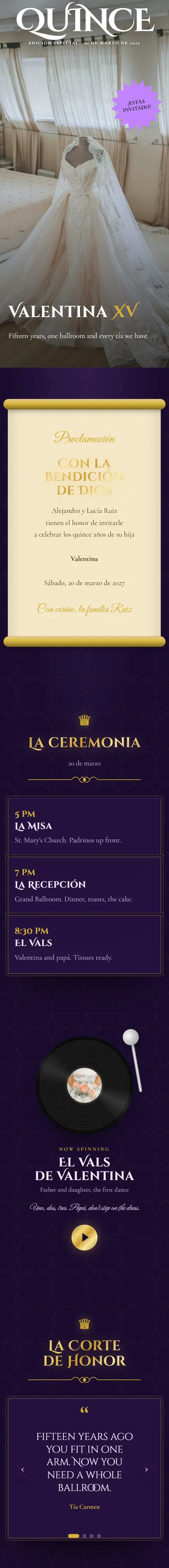 Mis Quince Años, a quinceañera website