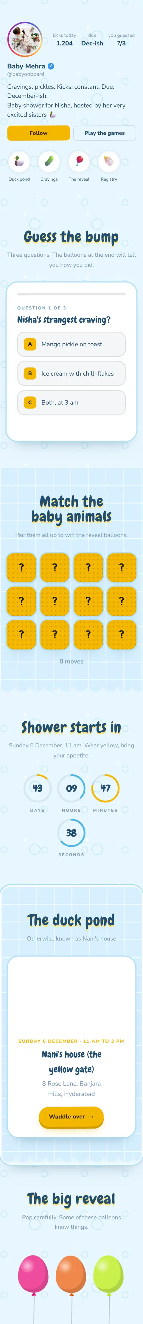 Oh Baby! Shower, a baby shower website