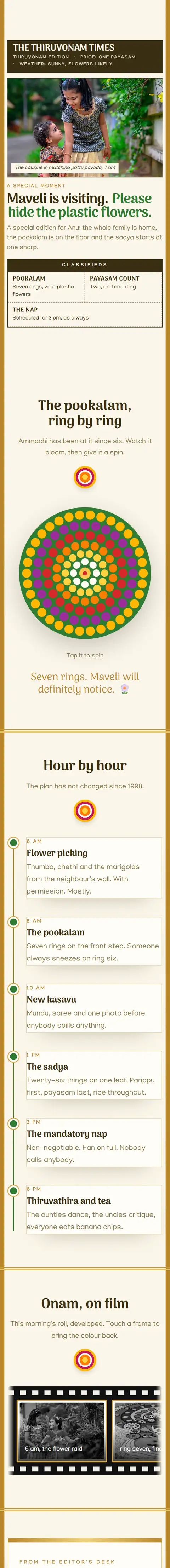 Onam Sadya, a onam website