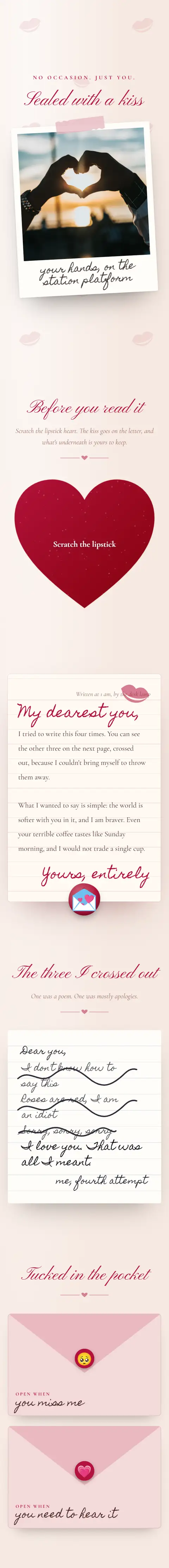 Sealed With a Kiss, a xoxo website