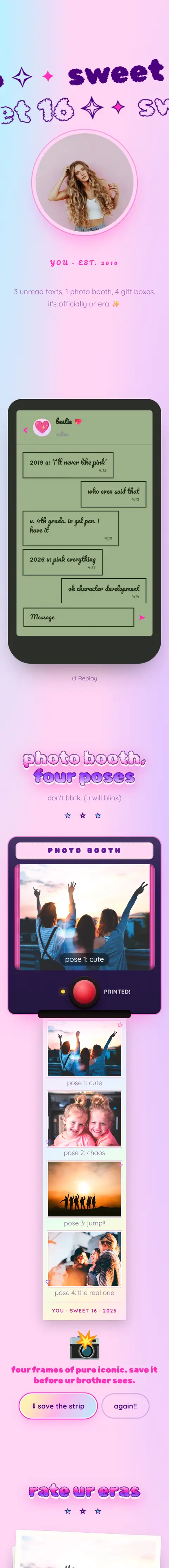 Sweet 16 Glitter, a sweet sixteen website