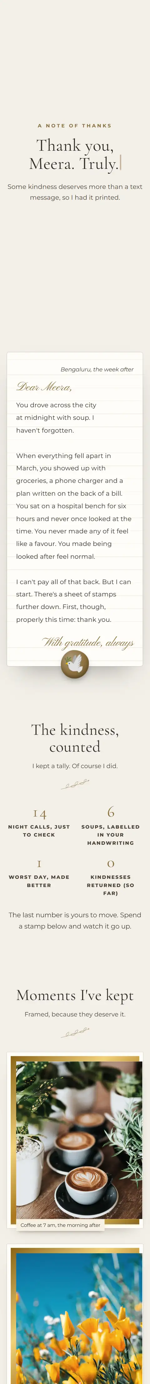 Thank You, Truly, a thank you website